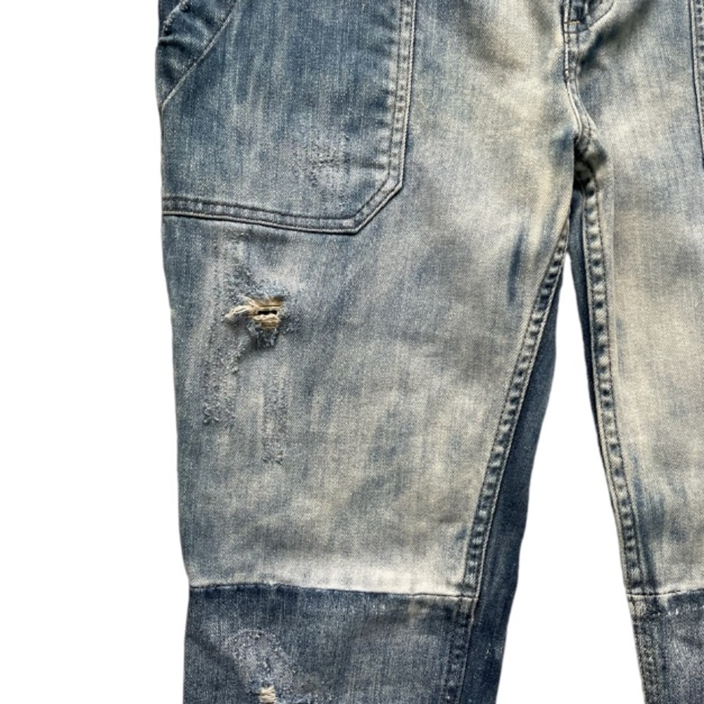 Free People Distressed Bleached Patchwork Cropped… - image 4